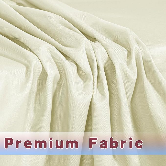 HolidayIdeas Fitted Table Covers for 6 Foot Tables - 72 x 30 Inch - 4 Pack Rectangle Butter Cream Tableclothes Fabric Tablecloth for Folding Table, Parties, Holiday Dinner, Wedding, Trade Show