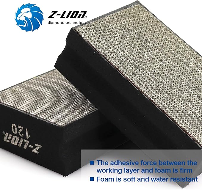 Z-Lion Diamond Hand Polishing Pads Electroplated Grit 120 for Glass Stone