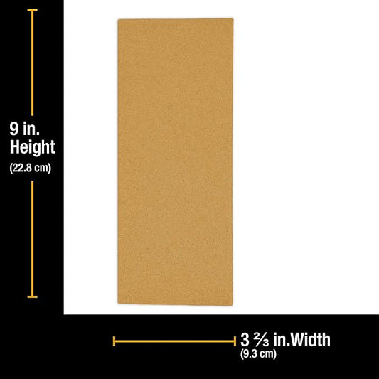 Dura-Gold Premium 1/3 Sheet Gold Sandpaper Sheets, 100 Grit (Box of 20) - 3-2/3" x 9" Size Hook & Loop Backing, Wood Furniture Woodworking, Auto Paint - Jitterbug Sanders, Clip-On, Hand Sanding Blocks