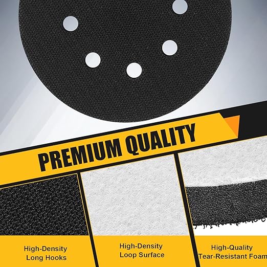 4 Pack Orbital Sander Foam Pad, Professional Foam Sanding Pads for Orbital Sander, 5 Inch 8 Holes Hook and Loop Sponge Sanding Interface pad