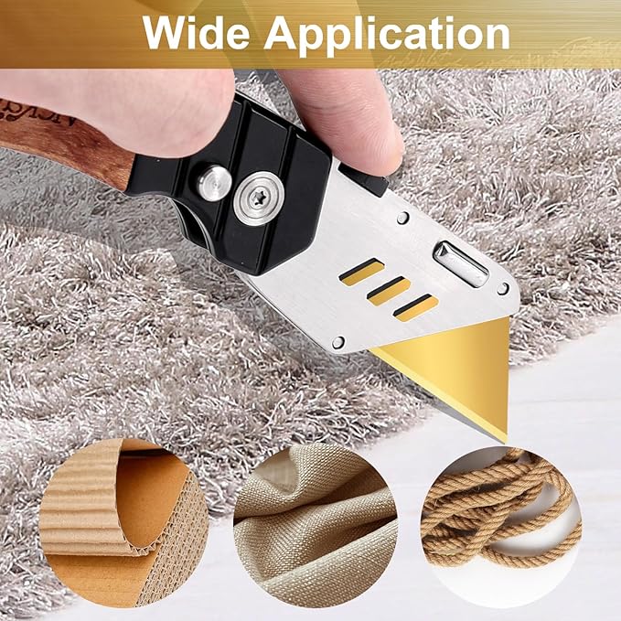Vickay Utility Knife Blade, Box Cutter Blades, SK5 Steel, 60-Pack with Plastic Case, Replacement Blades-Refills for Box Cutters Utility Knives