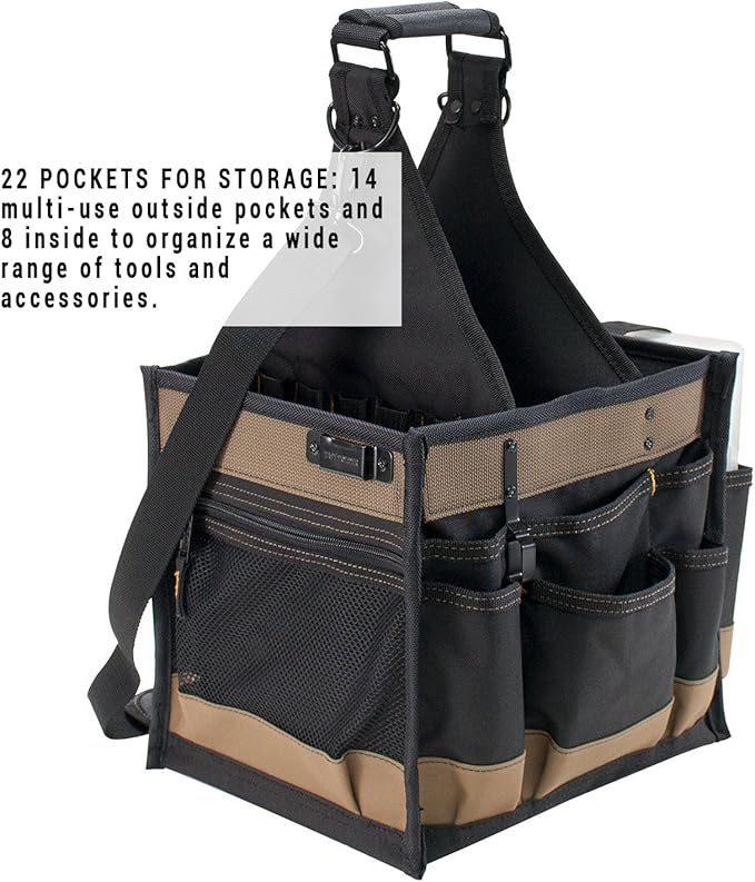 CLC Custom LeatherCraft 1528 Large Electrical and Maintenance Tool Carrier, Black