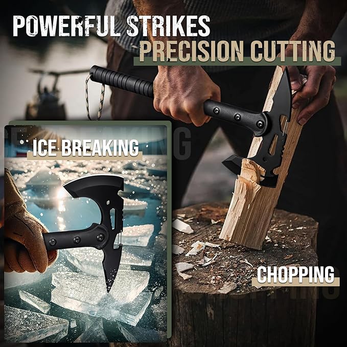 Freelander Hatchet, Sharp Outdoor Axe, Portable Camping Axe with Clip and Sheath, Durable Hatchet for Camping, Hiking, and Outdoor Use with Comfortable Handle, for Men Women