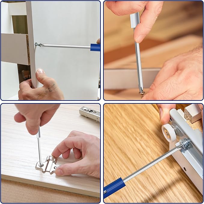 8pcs Pocket Screwdriver Set with 8 Synthetic Leather Case, Removable Screwdriver Pen, Magnetic Slotting, Valve Core Tool Mini Screwdriver with Dual Bits.