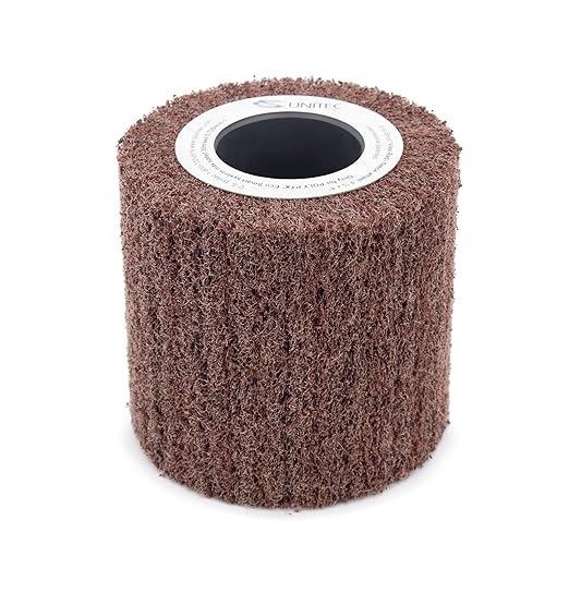 C.S. Unitec PTX Fleece Nonwoven Wheel | 400 Grit Metal & Wood Grinder Polisher Tool Wheel Attachment | 4" Diameter x 4-1/8" Wide (47415)