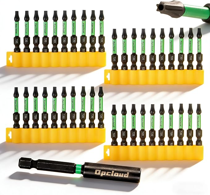 T20 Impact Screwdriver Bit Set, 41 Pieces 2?쒾2 Steel Magnetic #20 Torx Tips Driver Power Bit Set with Extension Impact Bit Holder