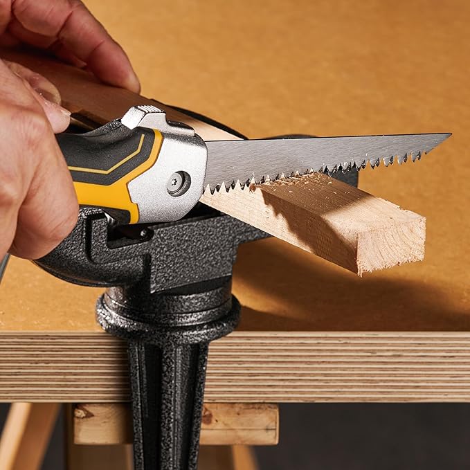 KATA Folding Drywall Jab Saw, Drywall knife with Soft Grip Handle, Keyhole Handsaw, Jab Saw with 7TPI Triple Teeth 65Mn Steel Sharp Blade for Wallboard, Plywood Sheetrock and PVC Cutting