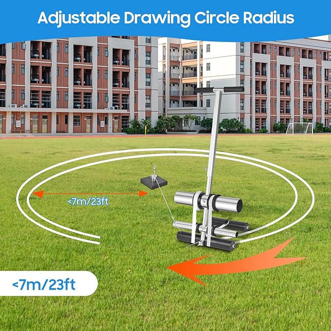 Julymoda Court Line Tape Machine, Hand Pushed Basketball Court Line Striping Machine, Field Line Striping Marking Machine, Floor Paint Tape Applicator for Parking Lots, Driveway, Playground