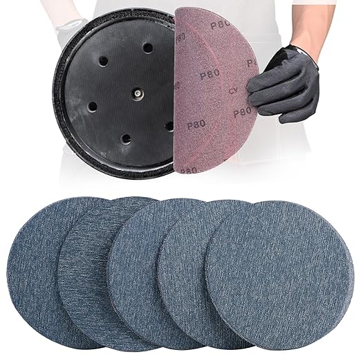 9 Inch Premium Ceramic Mesh Sanding Disc 80 Grit, 25 Pack Round Hook and Loop Mesh Anti-Clogging Drywall Sandpaper Disc Dust Free for Drywall Sander