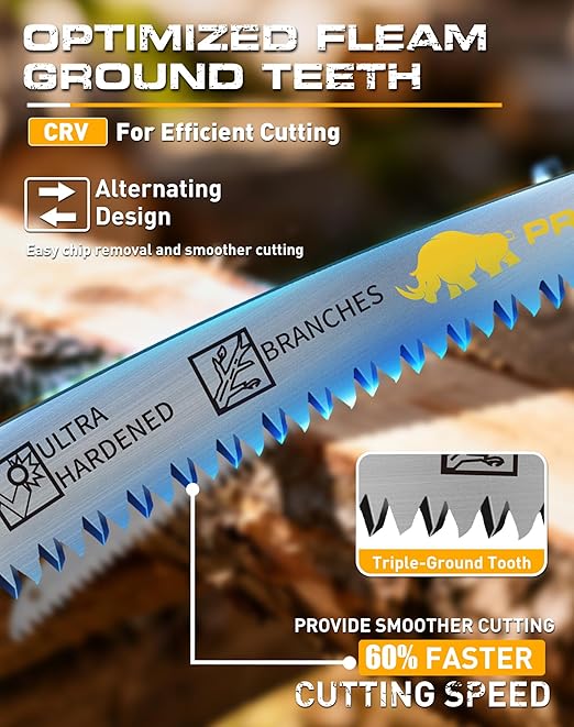 Japanese Teeth Reciprocating Saw Blades 15 Inch, Arc Edge Wood Pruning Reciprocating Saw Blades 6TPI Tree Trimming, Wood Cutting, Cr-V Reciprocal Saw Blades Better Wear Resistance, (5 Pack)