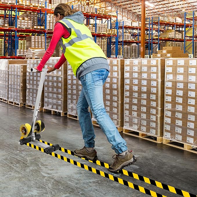 ZQVU Floor Tape Applicator Court Line Tape Machine Paint Tape Applicator Can Be Used for Floor Markings Such As Tiles Concrete Asphalt etc You Can Draw The Iines and Circles You Want