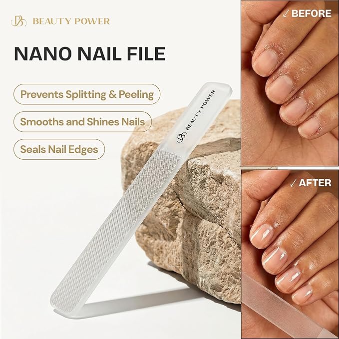 Manicure Pedicure Set 7-in-1 Stainless Steel, Ultra Sharp, Slanted Nail Clipper, Fingernail Clipper, Cuticle Nipper, Glass Nail File, Eyebrow Tweezers, Scissors, Case ??Gift (Matte Gray)