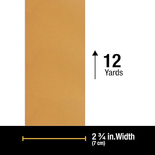 Dura-Gold Premium - 400 Grit Gold - Hook & Loop Backing Longboard Continuous Sandpaper Roll, 2-3/4" Wide, 12 Yards Long - For Automotive & Woodworking Air File Long Board Sanders, Hand Sanding Blocks