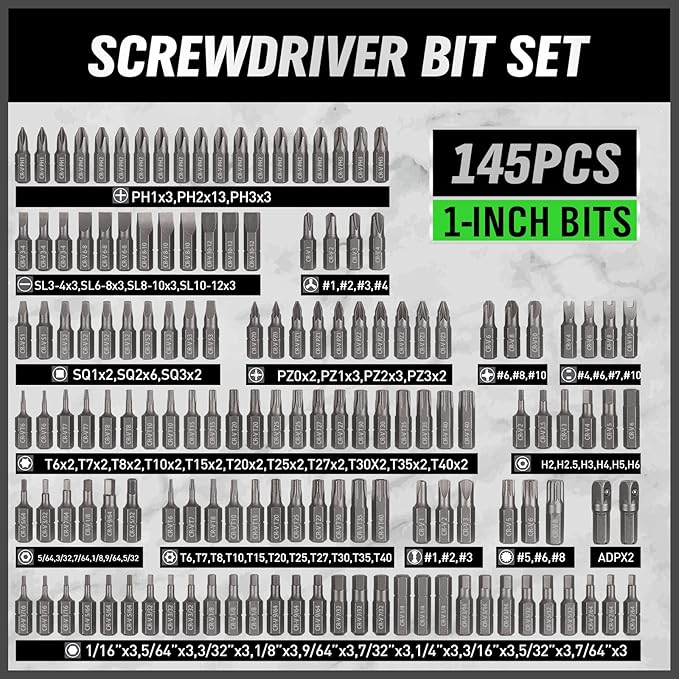 SWANLAKE 232-Piece Ultimate Screwdriver Bit Set, Cr-V Impact Driver Bit Set, Includes Security Bits, Nut Driver, Ratchet Wrench and Bits Holder