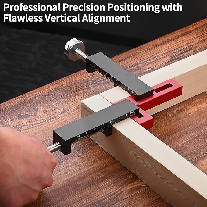 Preciva Corner Clamps for Woodworking, 90 Degree Positioning Squares with 4 C-Clamps, High-Strength Aluminum Alloy for Perfect Right Angle on Cabinets, Frames, Drawers (red-1)