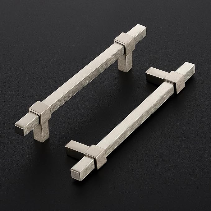 25 Pack Brushed Nickel Cabinet Handles - 5" Hole Center Cabinet Pulls Drawer Pulls Cabinet Hardware Kitchen Handles for Cabinets