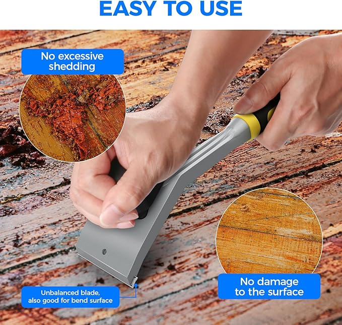 Premium Ergonomic Carbide Paint Scraper, 2.5 Inch Heavy Duty Scraper Tool for Removing Varnish, Paint, Scratch, Stickers, Glue, Resin, Rust, Putty, Stain Finishes, Easy and Comfortable to Use