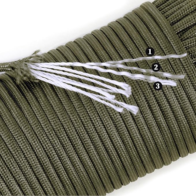 Paracord 550 lb, 7 Strand Paracord Rope 100ft 4mm, Nylon Parachute Cord for Camping, Forest Camo
