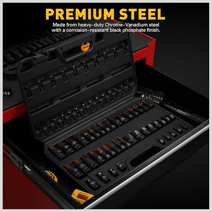 66-Piece Torx Bit & Hex Bit Socket Set: Premium CR-V & S2 Alloy Steel, Star T8-T70 & E-Torx E4-E24, High Torque Laser Marked for Automotive Mechanic
