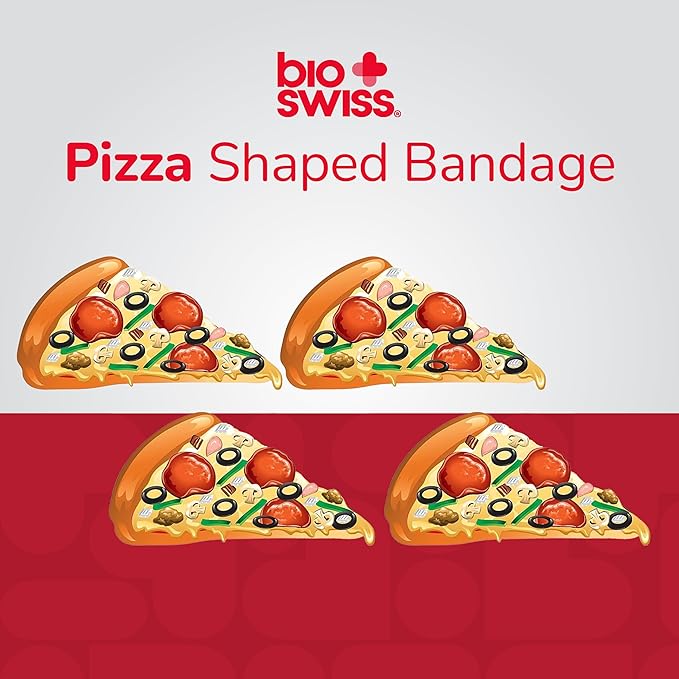 BioSwiss Bandages, Pizza Shaped Self Adhesive Bandage Set, Latex Free, Sterile Wound Care, 24 Count