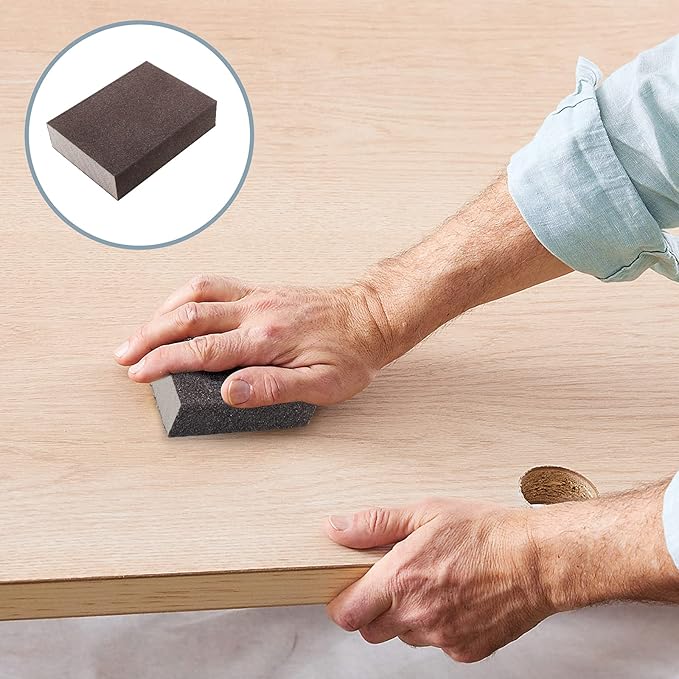 220 Grit Sanding Block - 12Pcs, Wet Dry Sanding Sponge Foam Sandpaper Block Washable & Reusable Sandpaper Sponge for Drywall Wood Plastic Metal Furniture
