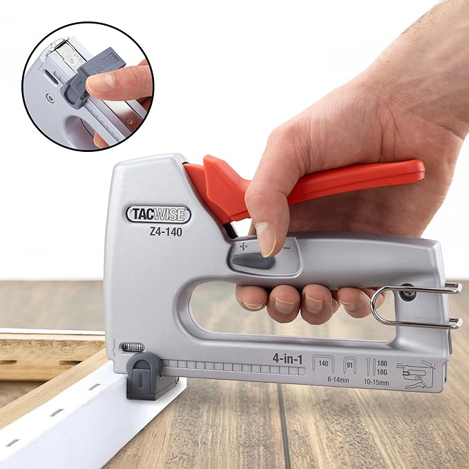 Tacwise 1764 Z4-140 (T50) Heavy Duty 4-in-1 Metal Staple/Nail Gun with 4000 Staples and 2000 Nails, Stapler and Brad Nailer for Professional and DIY Tasks