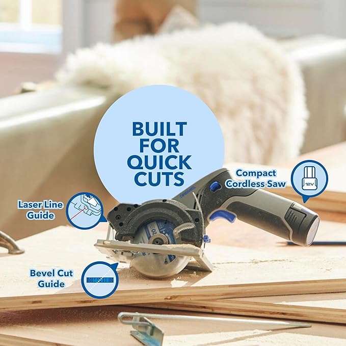 Dremel Blueprint 12V Brushless Compact Circular Saw with Integrated Laser Guide, Lithium-Ion Battery and Charger (CS12V-S1)
