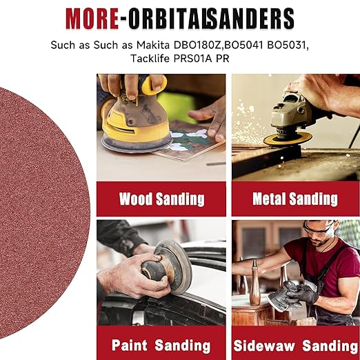 100 PCS 6 Inch Sanding Discs 320 Grit Hook and Loop Sandpaper, Round Orbital Sand Paper Discs for Sander