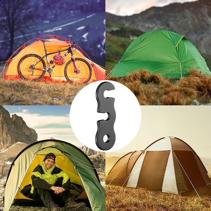 SATINIOR Guyline Tensioner Aluminum Alloy Tent Cord Paracord Tensioner Guy Line Rope Adjusters Cord Tighteners for Outdoor Tent Camping Hiking Accessories