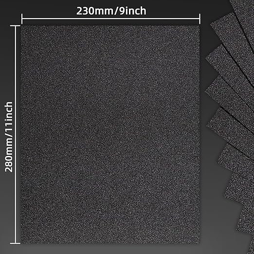 120 Grit Sand Paper, 9 x 11 Inch, 10 Pcs Wet Dry Sandpaper Sheets, Silicon Carbide for Wood, Metal, Automotive Sanding and Polishing, Waterproof and Durable