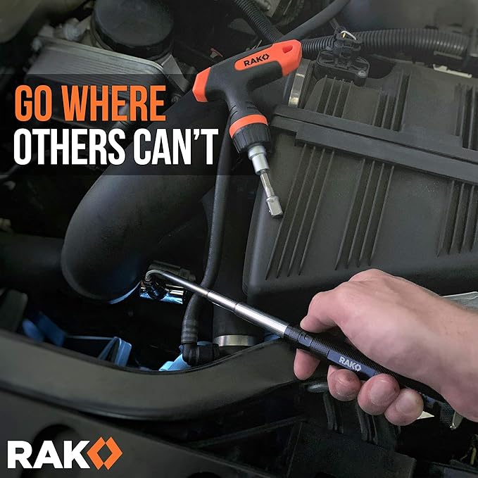 RAK Magnetic Pickup Tool Gifts for Men - Telescoping Magnet with LED Flashlight and 22 Inches Extendable Neck, Cool Gadgets Stocking Stuffer Holiday Christmas Gifts for Dad, Husband, Grandpa, Handyman