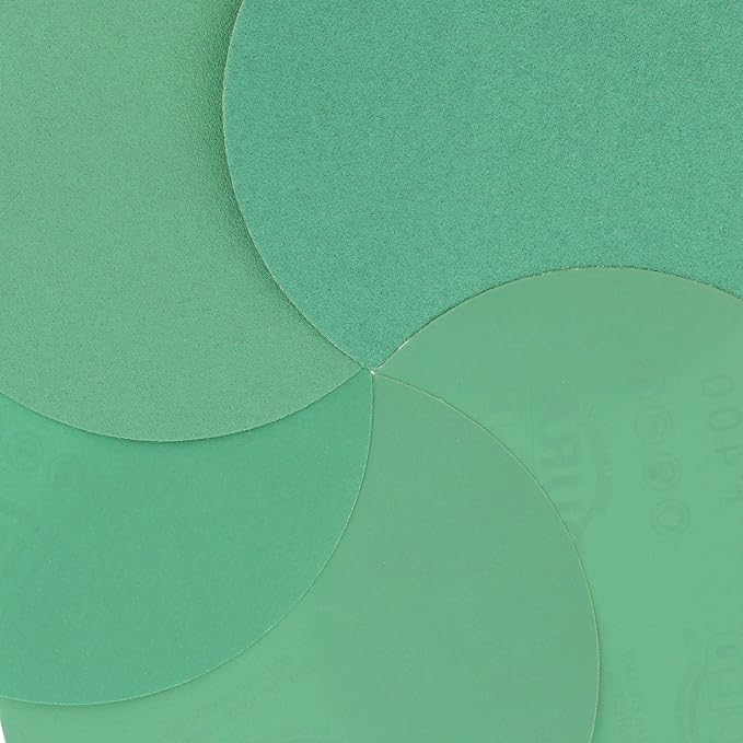 Dura-Gold Premium 80, 120, 220, 320, 400 Grit 6" Green Film PSA Sanding Discs, 5 Each, 25 Total - Self Adhesive Stickyback Sandpaper Discs for DA Sander, Sand Automotive Paint Woodworking Wood, Metal