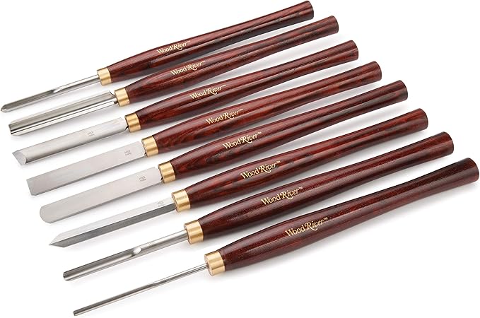 Woodriver Turner's Tool Set With Extra Long 16" Handles High Speed Steel 8-Piece