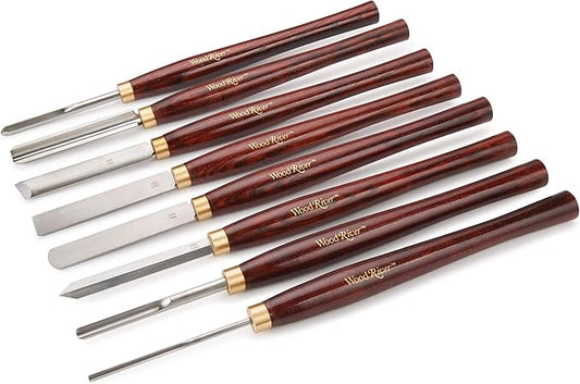 Woodriver Turner's Tool Set With Extra Long 16" Handles High Speed Steel 8-Piece