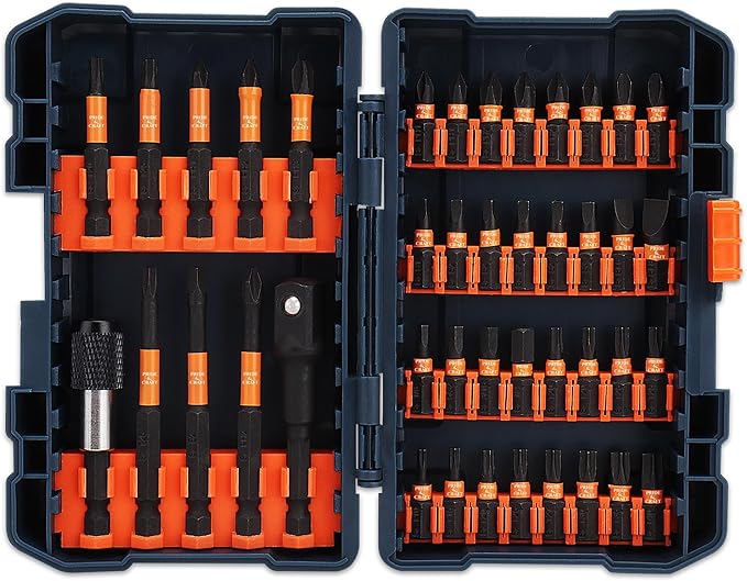 PRIDE&CRAFT 42 Pieces Impact Driver Bit Set, Magnetic Nut Driver Set - S2 Steel Screwdriver Bit Set, Bits for Impact Driver, Nut Driver Set Magnetic for Power Drills Tools Set