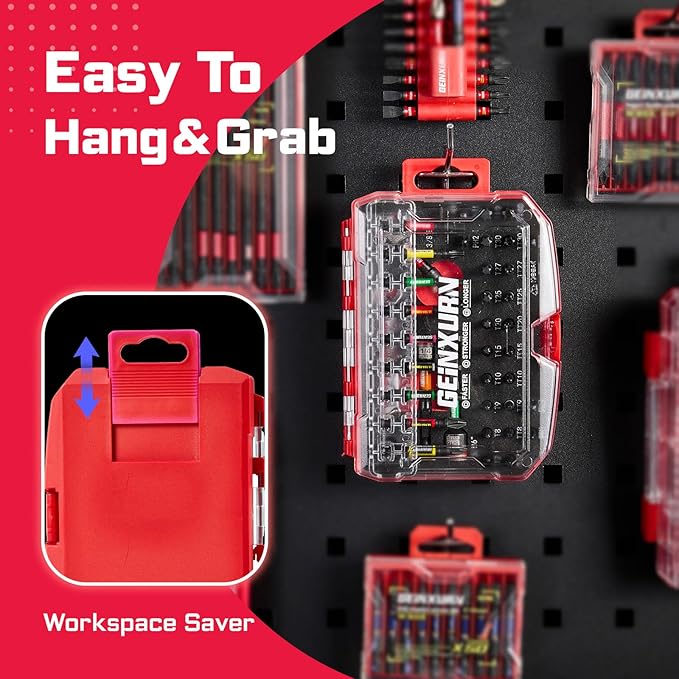 40 Pieces Tool Kit with Matching Storage Box, Include 1??2??S2 Steel Magnetic Screwdriver Bits (Phillips/Square/Slotted/Torx), Nut Driver and Mini Ratchet Wrech for Home Repairs