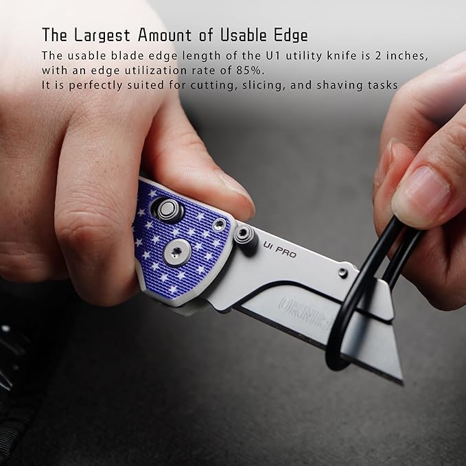 OKNIFE U1 Pro Multitool Folding Utility Knife with Folding Screwdriver, Quick Change Blade, Rail Lock & Pocket Clip for Men Women (Stars & Stripes)