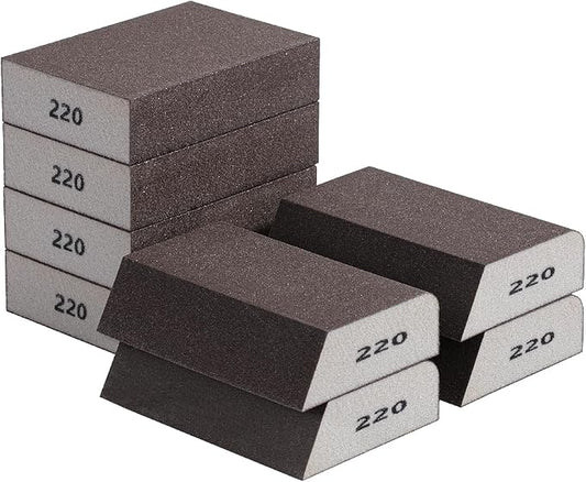 Bates- Sanding Sponge, 8 pcs, 220 Grit, Washable and Reusable, Sandpaper Block, Sanding Blocks for Wood, Sanding Pad, Drywall Sanding Block, Drywall Sanding Sponge