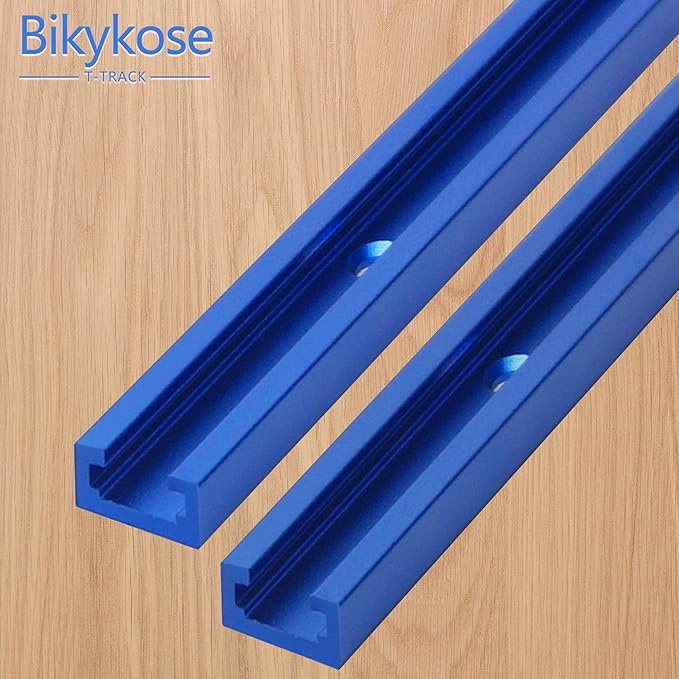 2Pcs 48" T-Tracks Accessories for Woodworking with Screws, Aluminum Alloy Woodworking Tools Double Cut Profile Universal T-Tracks with Predrilled Mounting Holes (Anodized Blue)