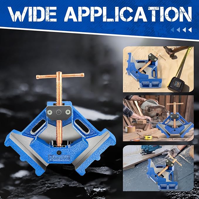 COGNATIVE W045C Ductile Iron Welding Machine Angle Clamp, Heavy Duty Right Angle 90 Degrees Welding Clamps for Woodworking Corner Miter Clamp