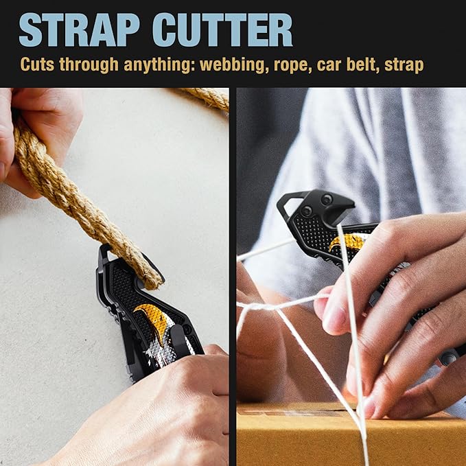 GOOD WORKER Legal Pocket Knife with 2.95??Serrated Blade, Glass Breaker, Seat Belt Cutter - EDC Sharp Folding Knives with Portable Clip - Small Tool for Tactical Camping Survival Hiking - Gifts for Men, Women