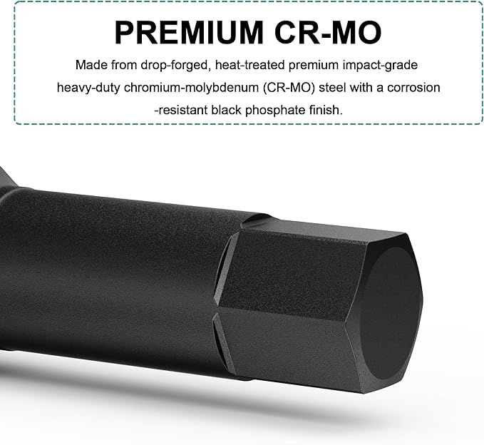 1/2" Drive 15 mm Hex Impact Bit Socket, H15 Allen Bit Socket, Metric, Cr-Mo Steel, Automotive Repair Industrial Maintenance and DIY Enthusiasts Alike