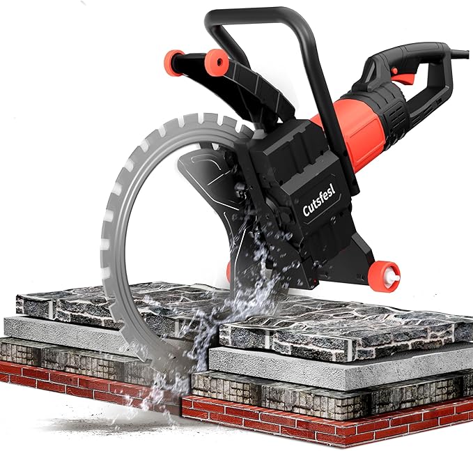 Ring Concrete Cutter Saw, Concrete Saw 20 Inch, 110V Pure Copper Motor with an Intelligent Water Pump for Reinforced Concrete, Ceramic Tiles, Red Brick Walls(110V,Depth of Cut 15.74inch)