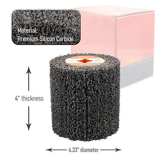 Black Cleaner Flap Wheels, Strip Drum, 110x100mm, 4 inch, for Pickling, Removing Rust, Paints, enamels, oxidations. for Burnishing Polishing Machine (40 GRIT)