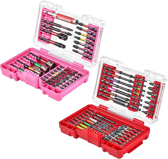 66Pieces Impact Screwdriver Bits Set, Magnetic S2 Steel 1??2??3??Phillips/Square/Torx/Slotted Bits Tips,Impact Bit Holder and Nut Driver with Storage Box Case