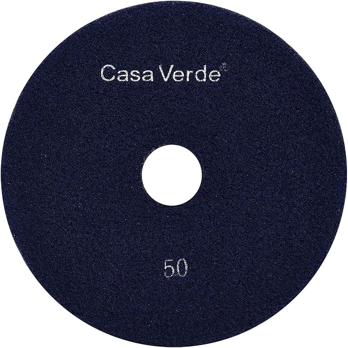 Casaverde Diamond Polishing Pads 7 Inch,Granite Polish Diamond Pads Grit 50 for Concrete Terrazzo Travertine Marble Floor Edges Countertop
