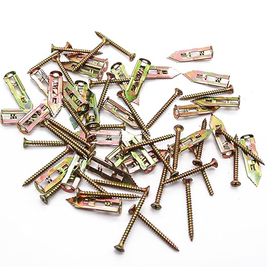60PCS 0.47x1.18 inch Self-Drilling Anchors, Ancors and Screws for Heavy Duty, Metal Screw Anchors Kit, No Drill and Holes in Wall