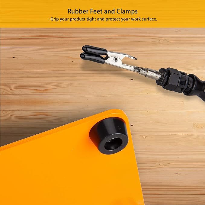 KOTTO Helping Hands Soldering Tool - 4 Arm Non-Slip - Steel Weighted Base with Heavy Duty Clips - Circuit Boards Holder - Crafts Jewelry Hobby Electronic