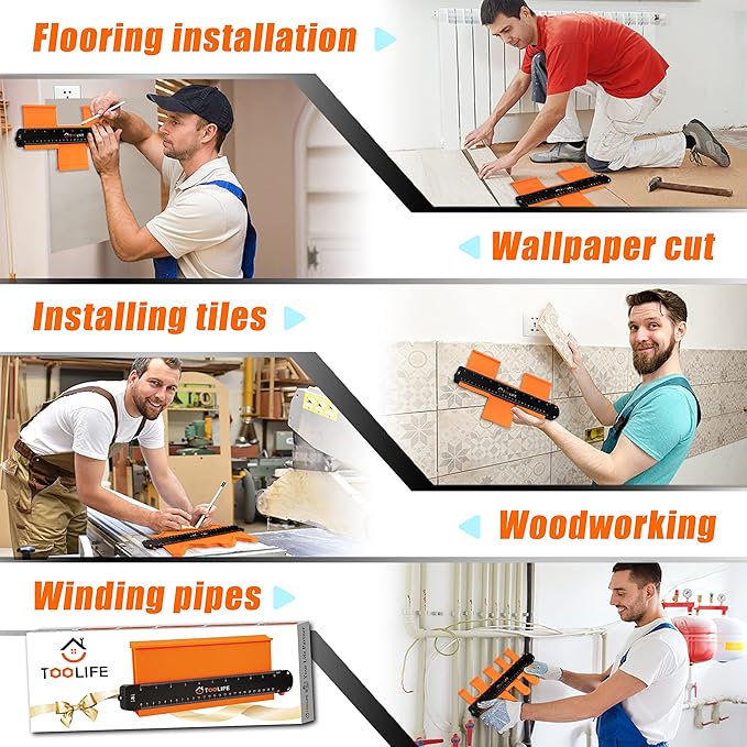 TOOLIFE Contour Gauge,Christmas Gifts for Men Dad Husband,Woodworking Tools for Flooring Carpentry, Stocking Stuffers for Him, Anniversary Birthday ideas, Shape Duplicator Cool Gadgets(10Inch)