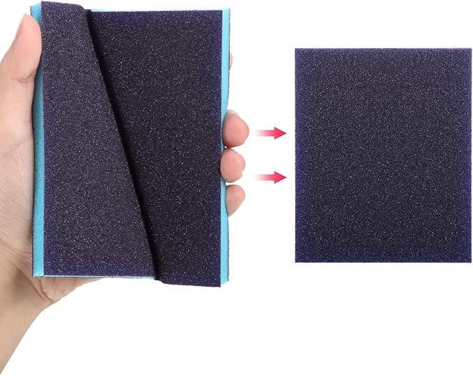 Sanding Sponge Grit Sanding Blocks, Washable and Reusable Sand Sponge Kit, 12 Pieces (Superfine Grade, Fine Grade)